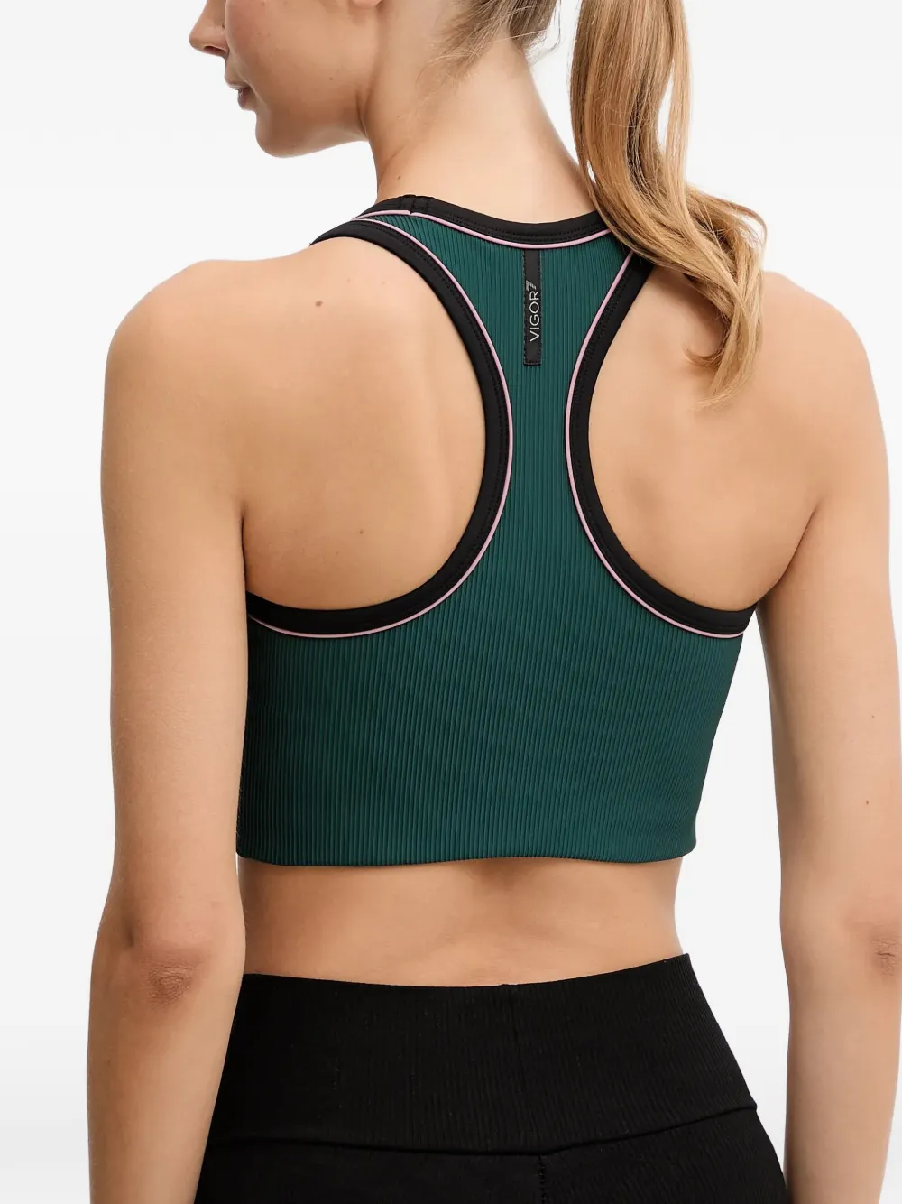 Ea7 Emporio Armani logo-patch sports bra Groen