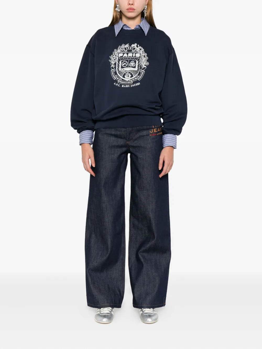 A.P.C. Jeans met geborduurd logo - Blauw