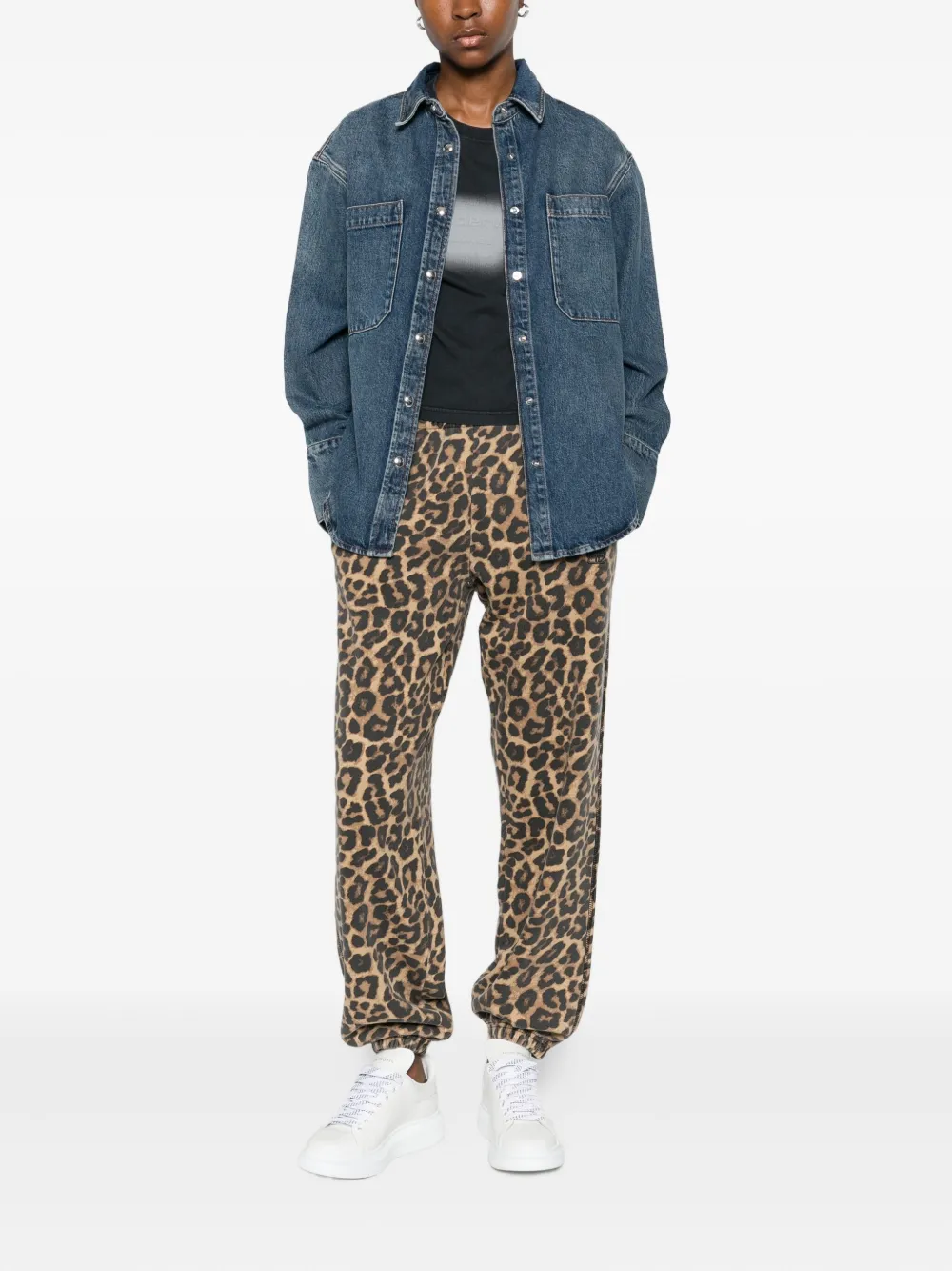 ANINE BING Trainingsbroek met luipaardprint - Bruin