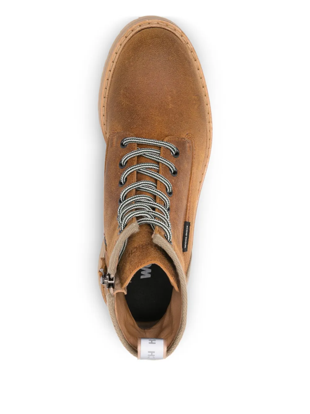 Woolrich Lace-up Leather Boots In Brown