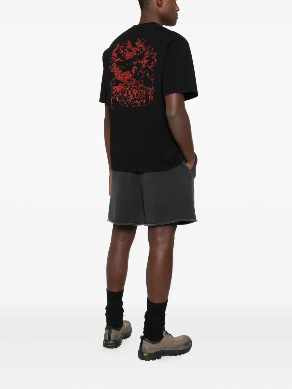 Stone Island logo-embroidered T-shirt - Zwart