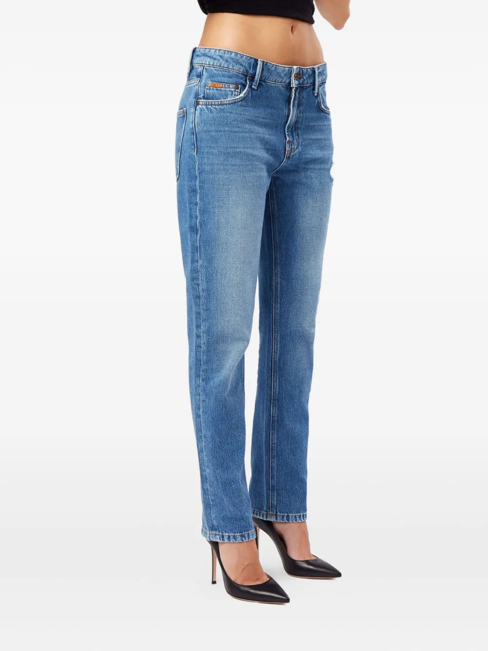 No44 Ripped Boyfriend Jeans In Blue
