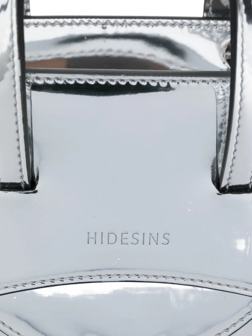 Hidesins Mini Flap Mirror Tote Bag In Silver