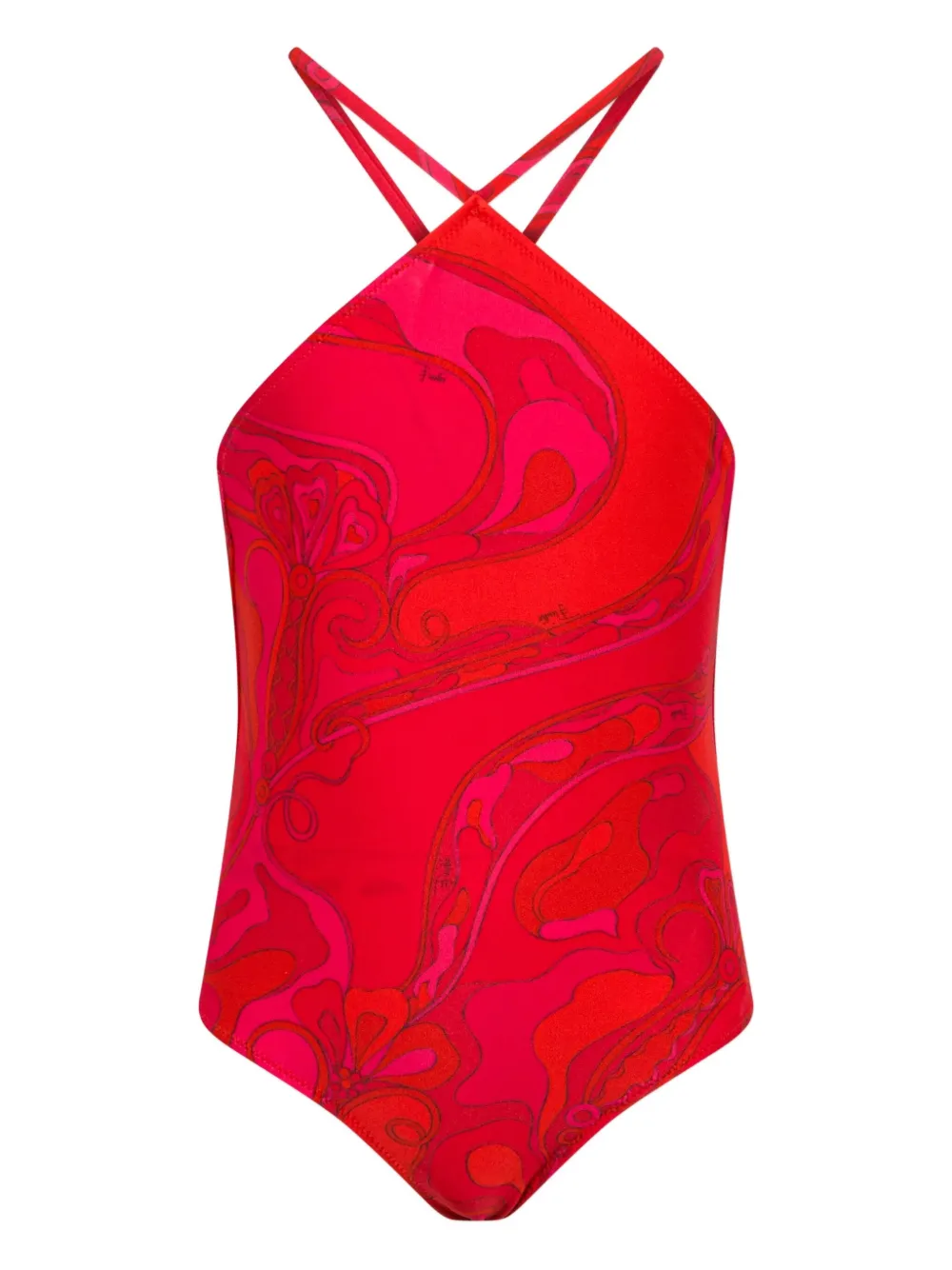 PUCCI Junior クリスクロス プリント ワンピース水着 - レッド PUCCI Junior クリスクロス プリント ワンピース水着 - レッド