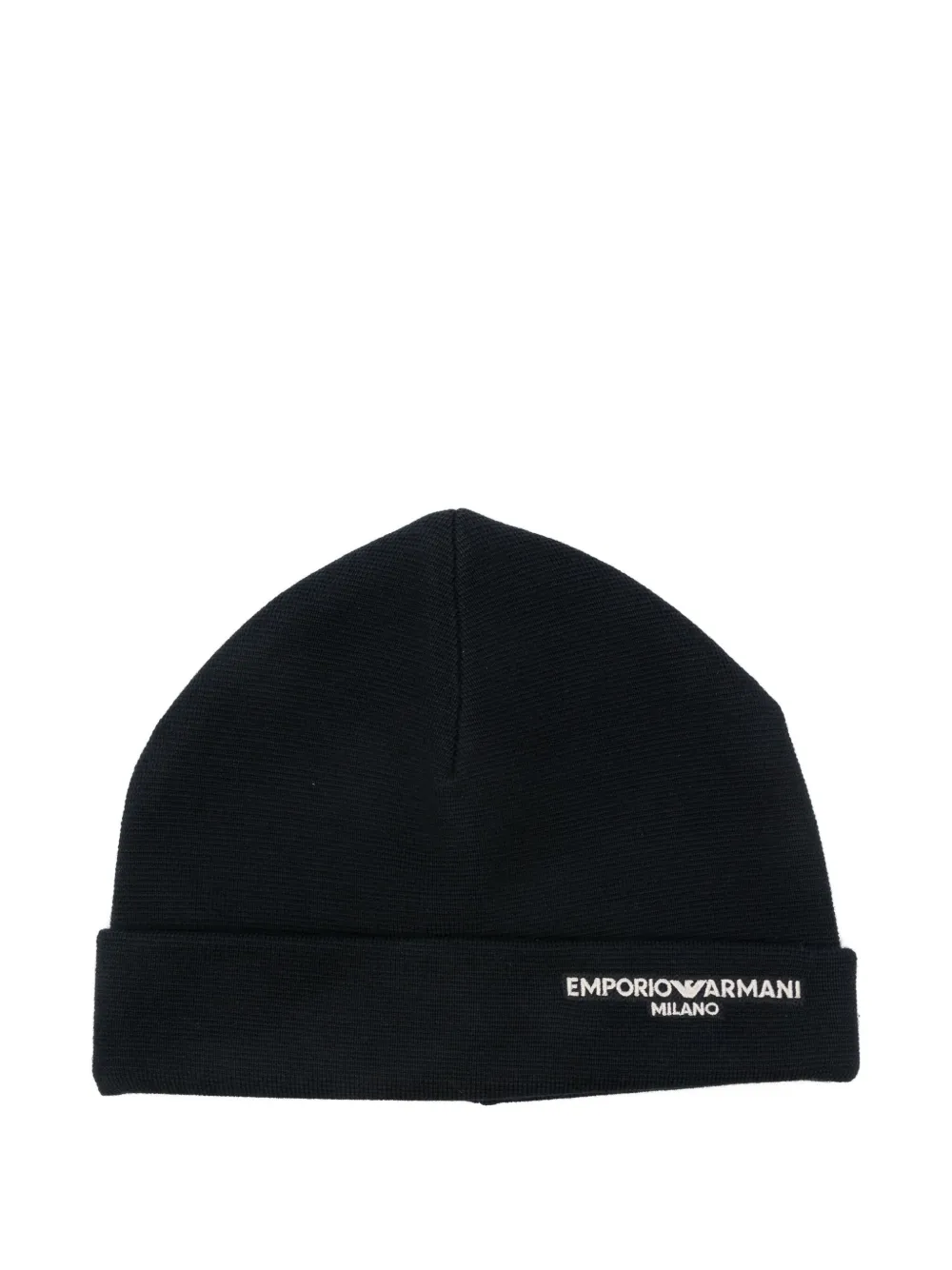 Emporio Armani Logo-embroidered Beanie In Blue