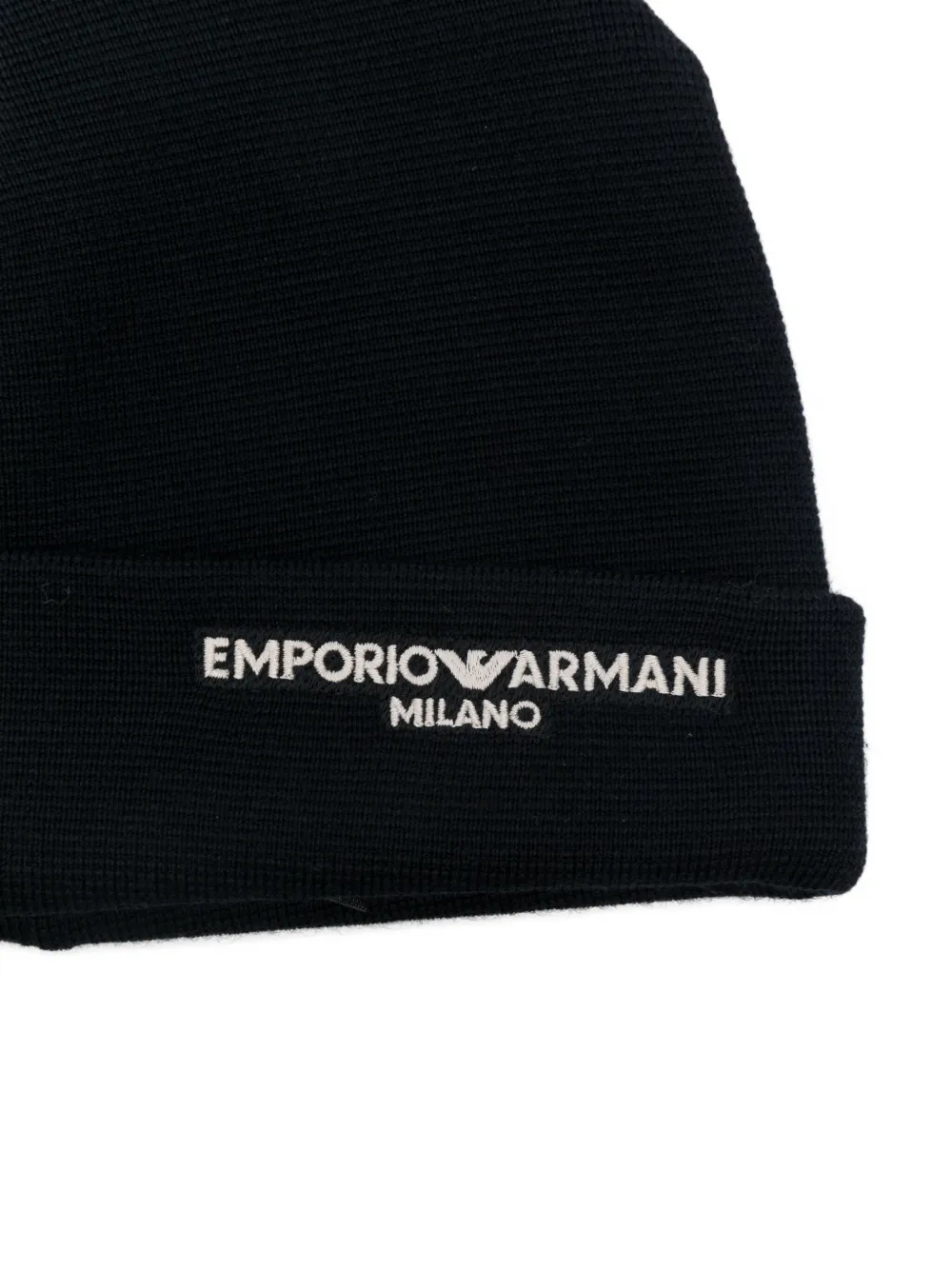 Emporio Armani Logo-embroidered Beanie In Blue