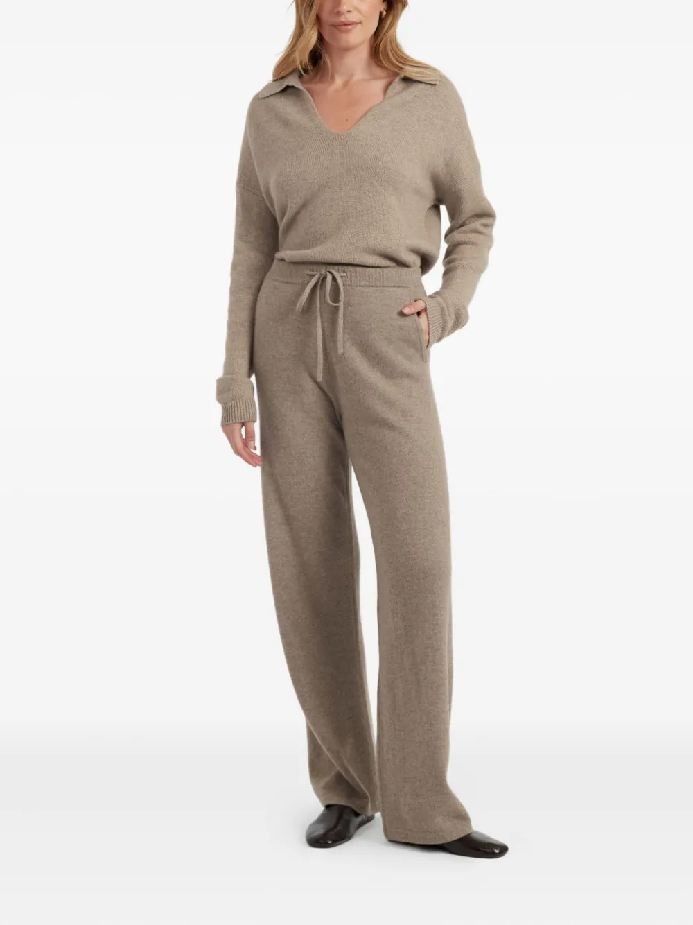 Chinti & Parker drawstring knitted trousers - Beige
