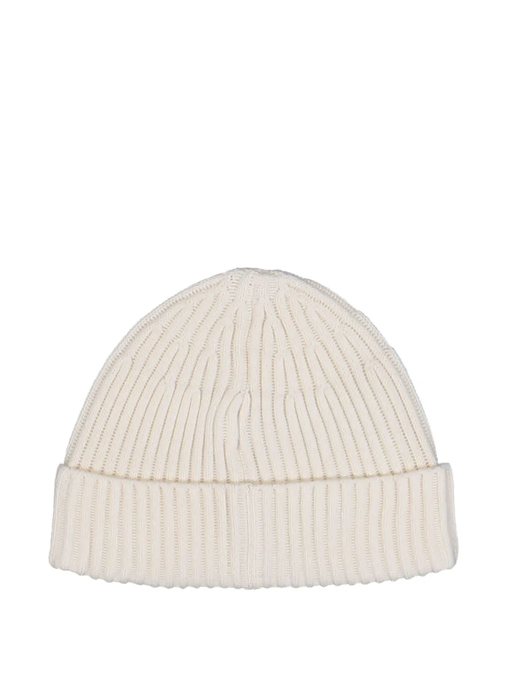 Stone Island ribbed logo-patch beanie hat - Beige