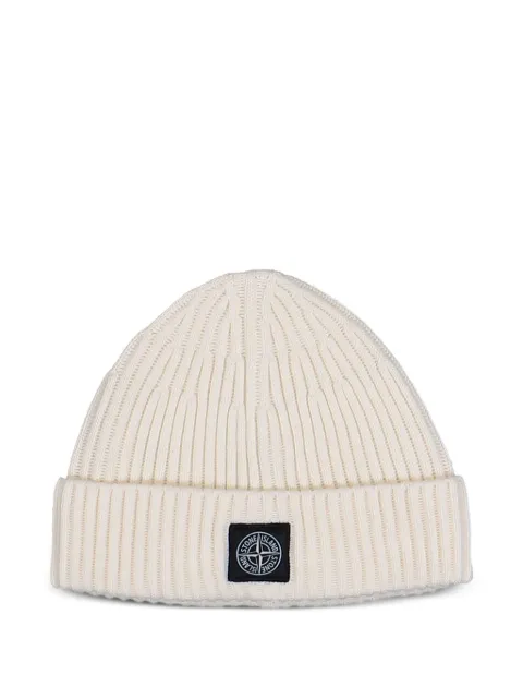 Stone Island bonnet côtelé à patch logo