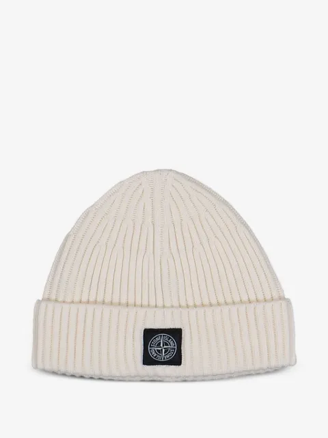 Stone Island bonnet côtelé à patch logo