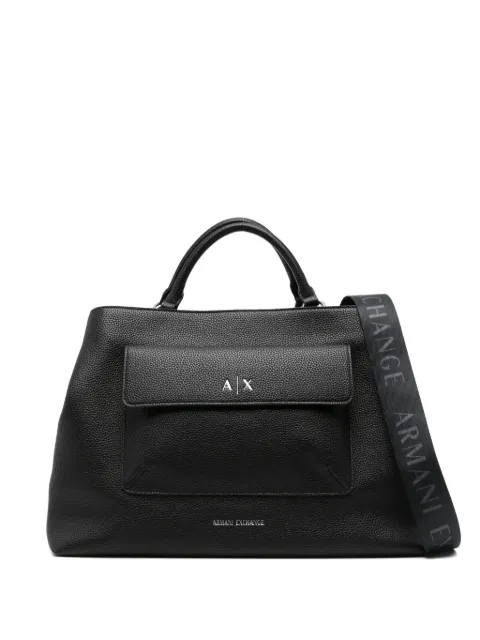 Armani Exchange logo-lettering tote bag