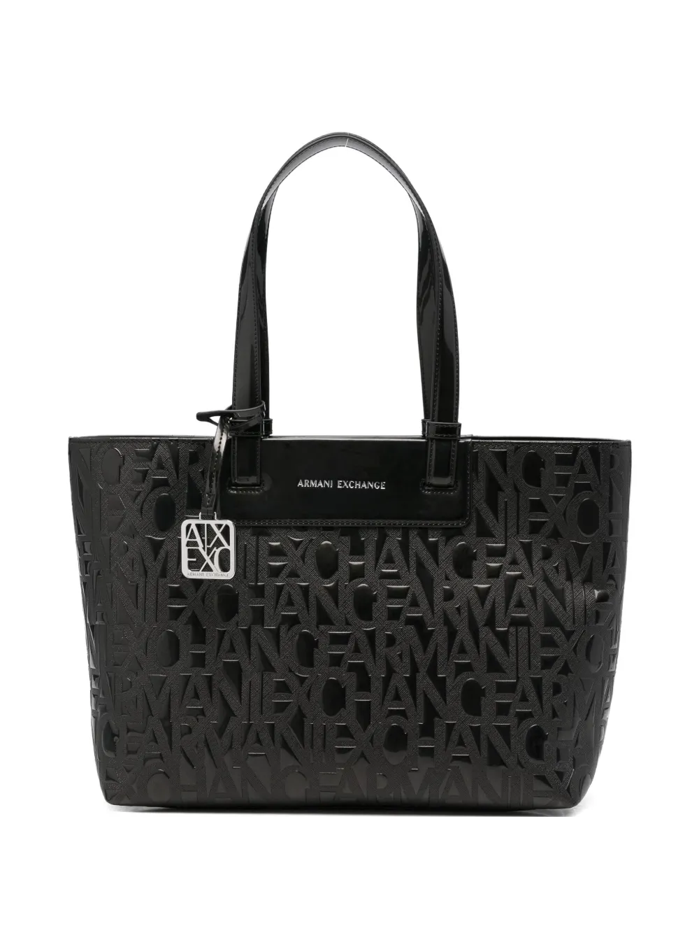 Armani Exchange Logo-embossed Tote Bag In Black