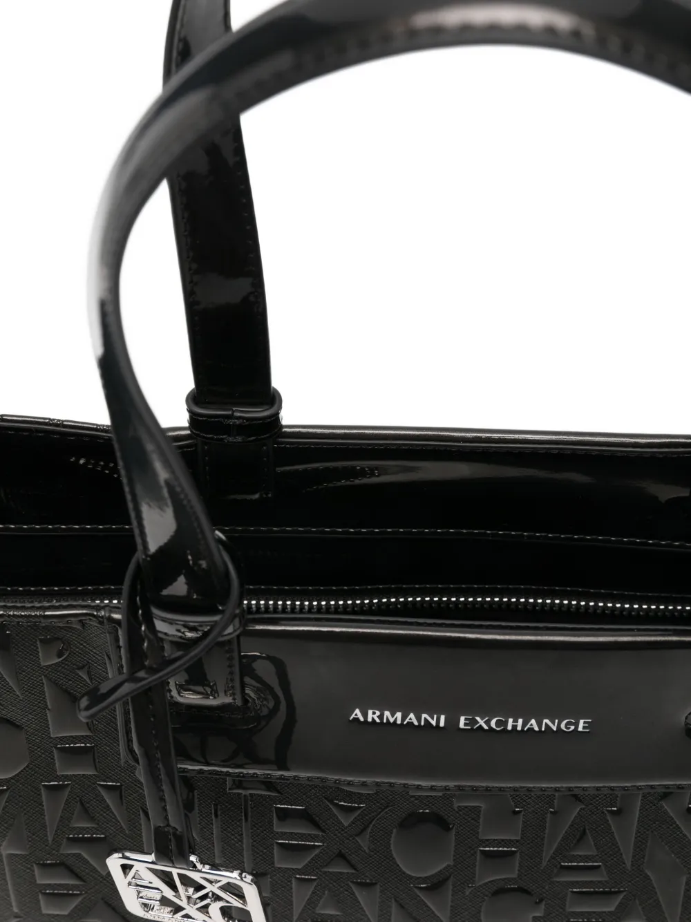 Armani Exchange Logo-embossed Tote Bag In Black