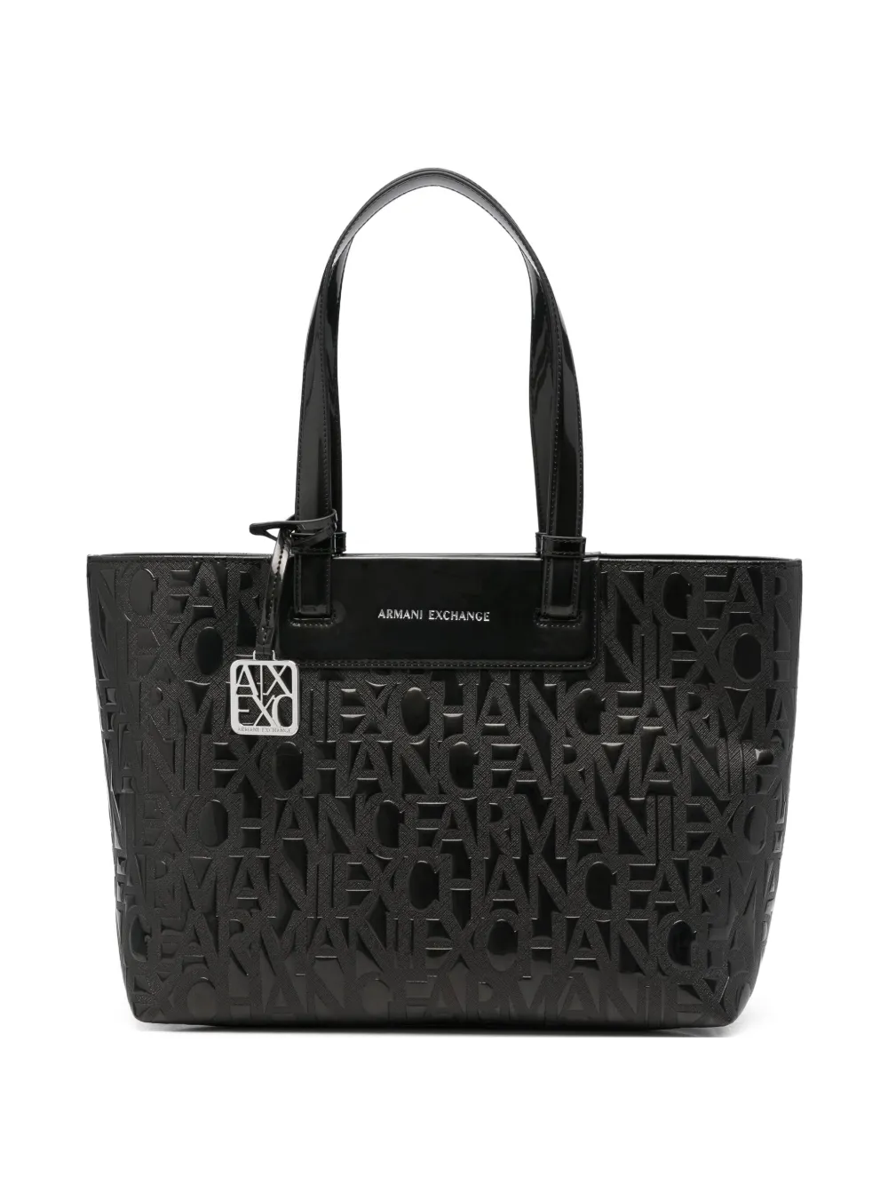 Armani Exchange tote con logo en relieve | negro | Image 1