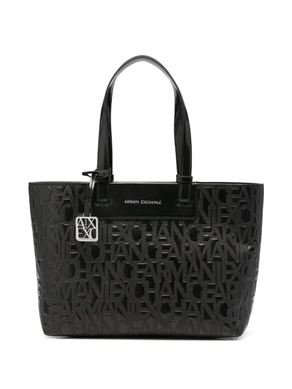 Armani Exchange ロゴエンボス ハンドバッグ | ブラック | FARFETCH JP