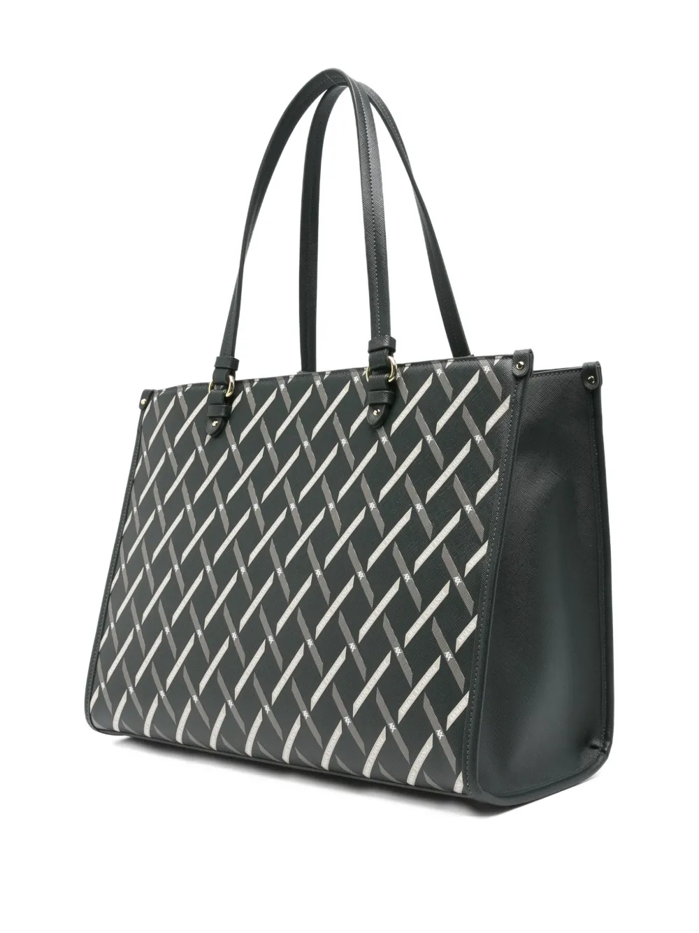 Armani Exchange Geometric-pattern Tote Bag In Green