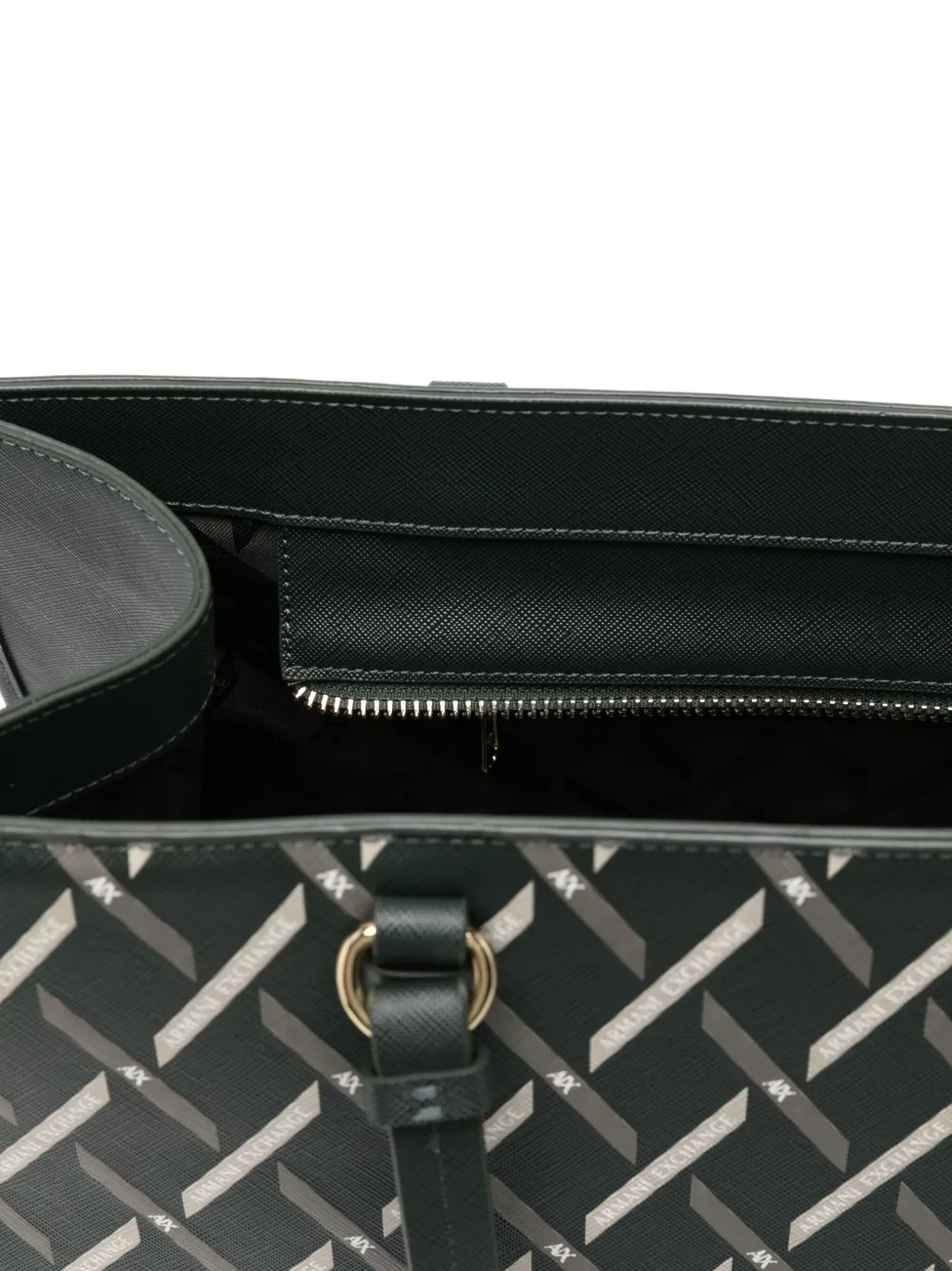Armani Exchange Geometric-pattern Tote Bag In Green