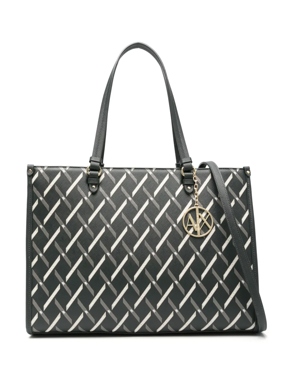 Armani Exchange Shopper met geometrisch patroon Zwart