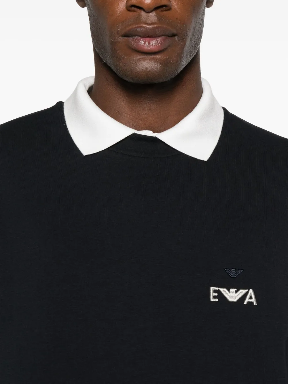 Emporio Armani Sweater met geborduurd logo Blauw