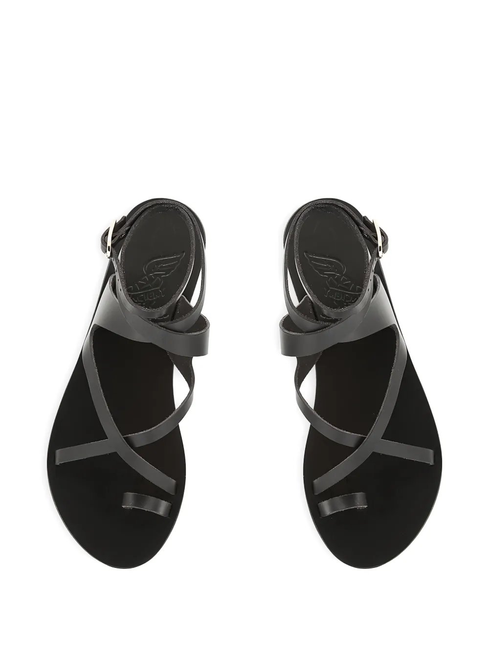 Ancient Greek Sandals Demi leather flat sandals Zwart