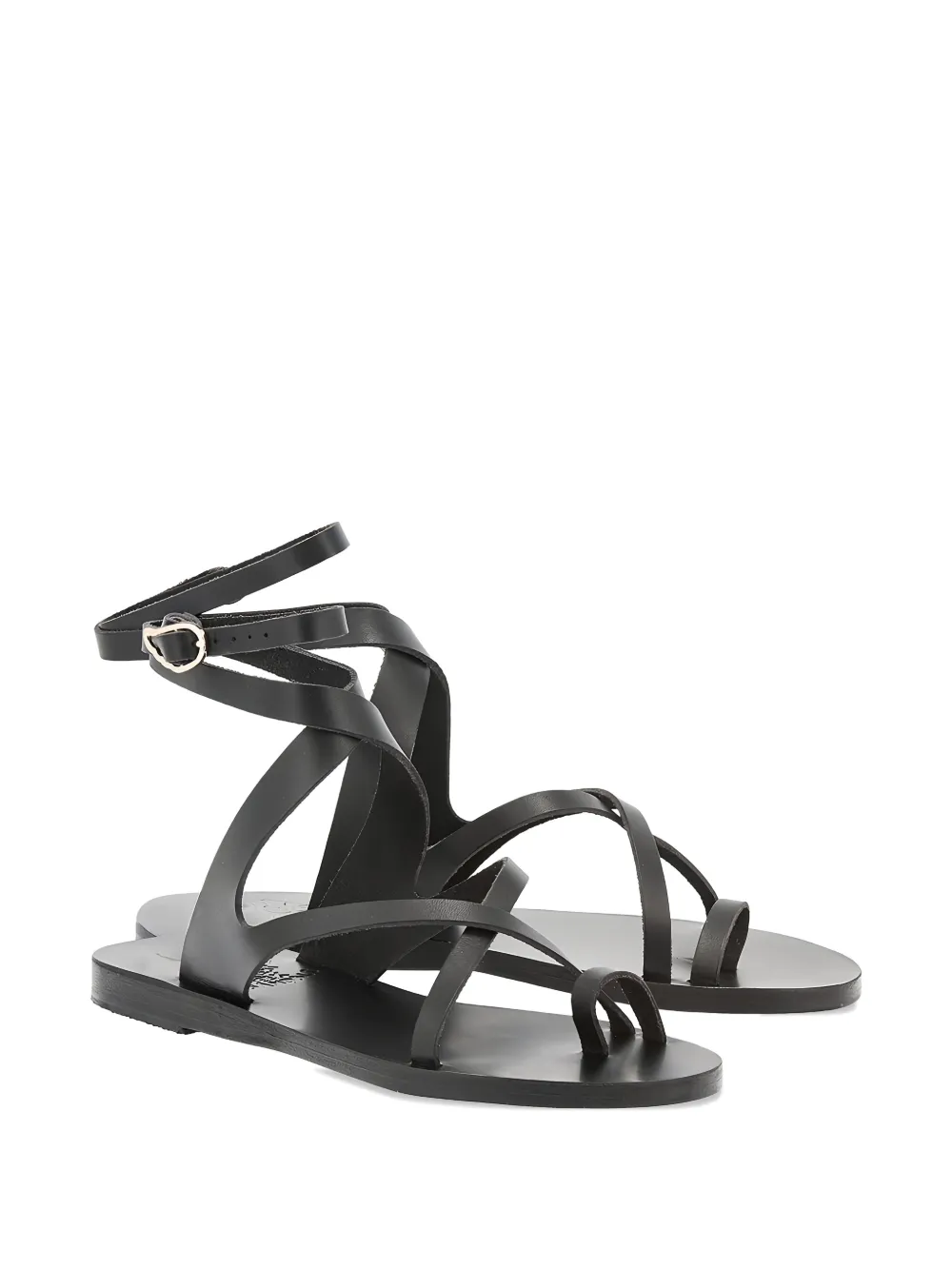 Ancient Greek Sandals Demi leather flat sandals Zwart