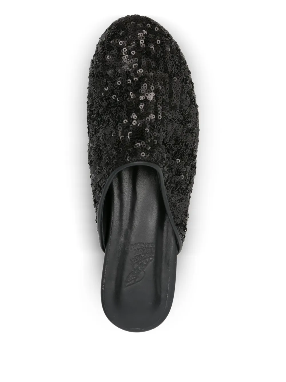 Ancient Greek Sandals The Slipper Sequined Mules In Black