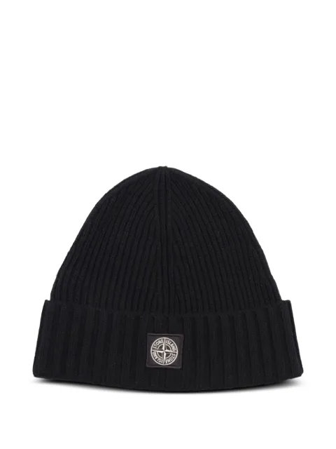 Stone Island Junior ribbed patch beanie