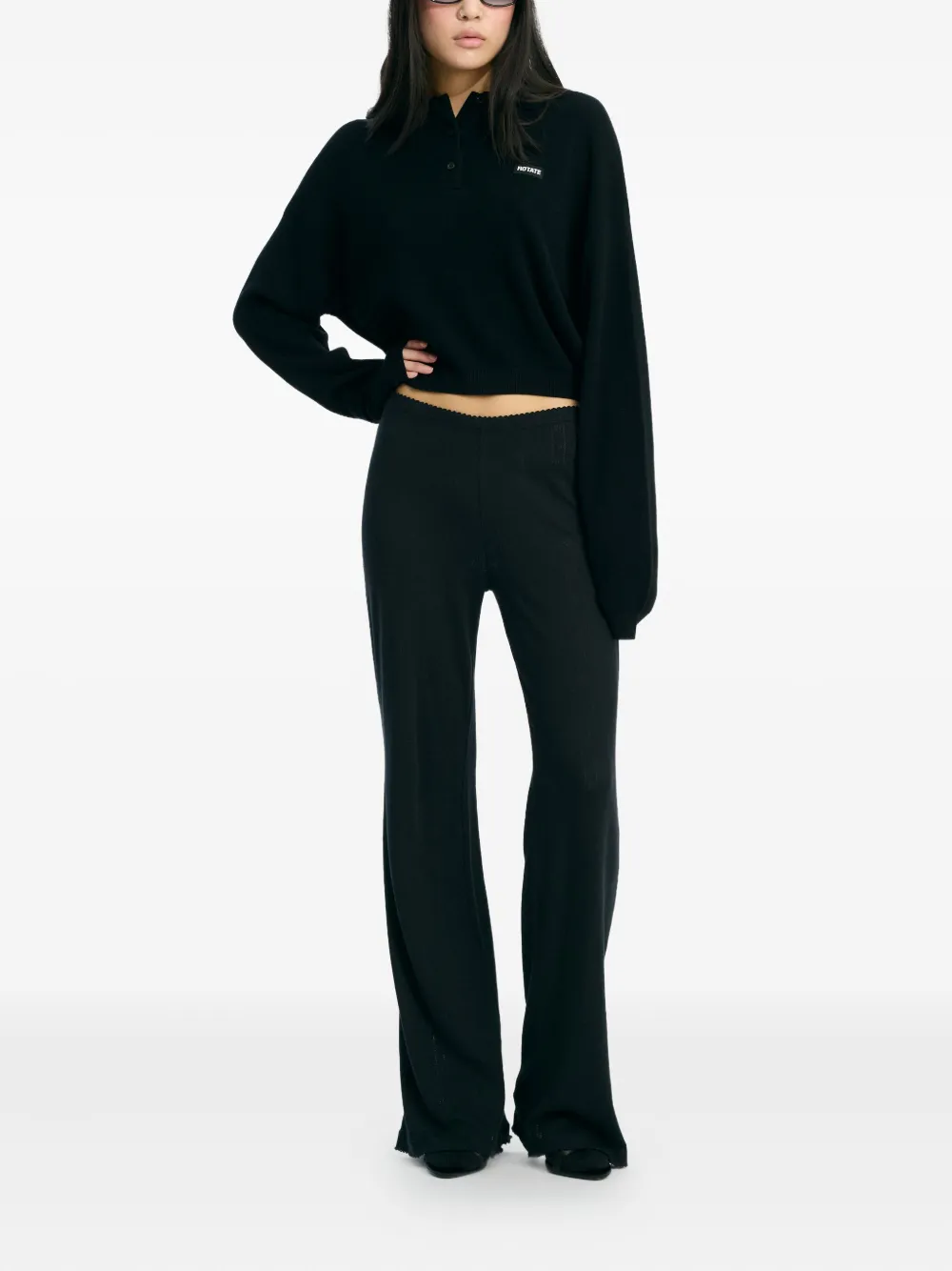 ROTATE BIRGER CHRISTENSEN Poloshirt met lange mouwen - Zwart