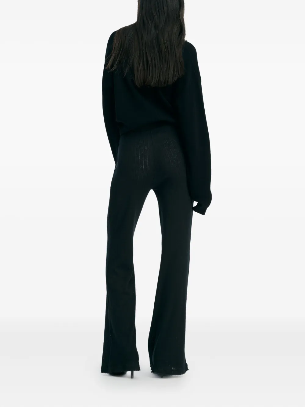 Rotate Birger Christensen Long-sleeve Polo Shirt In Black