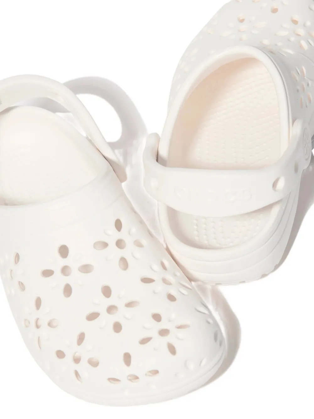 Crocs Kids Sandalen met bloemenprint Wit
