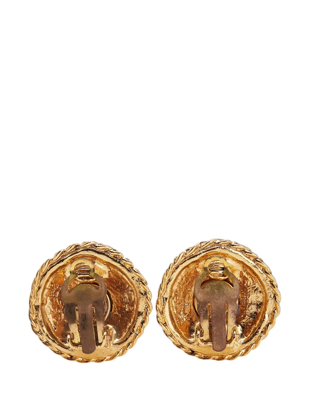 CHANEL Pre-Owned Orecchini tondi Leaves a clip con placcatura oro 1970-1980 | Image 2