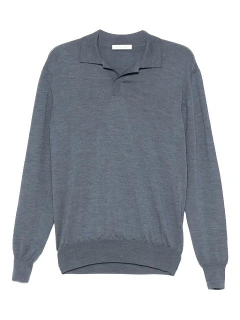 Cruciani playera tipo polo de lana manga larga