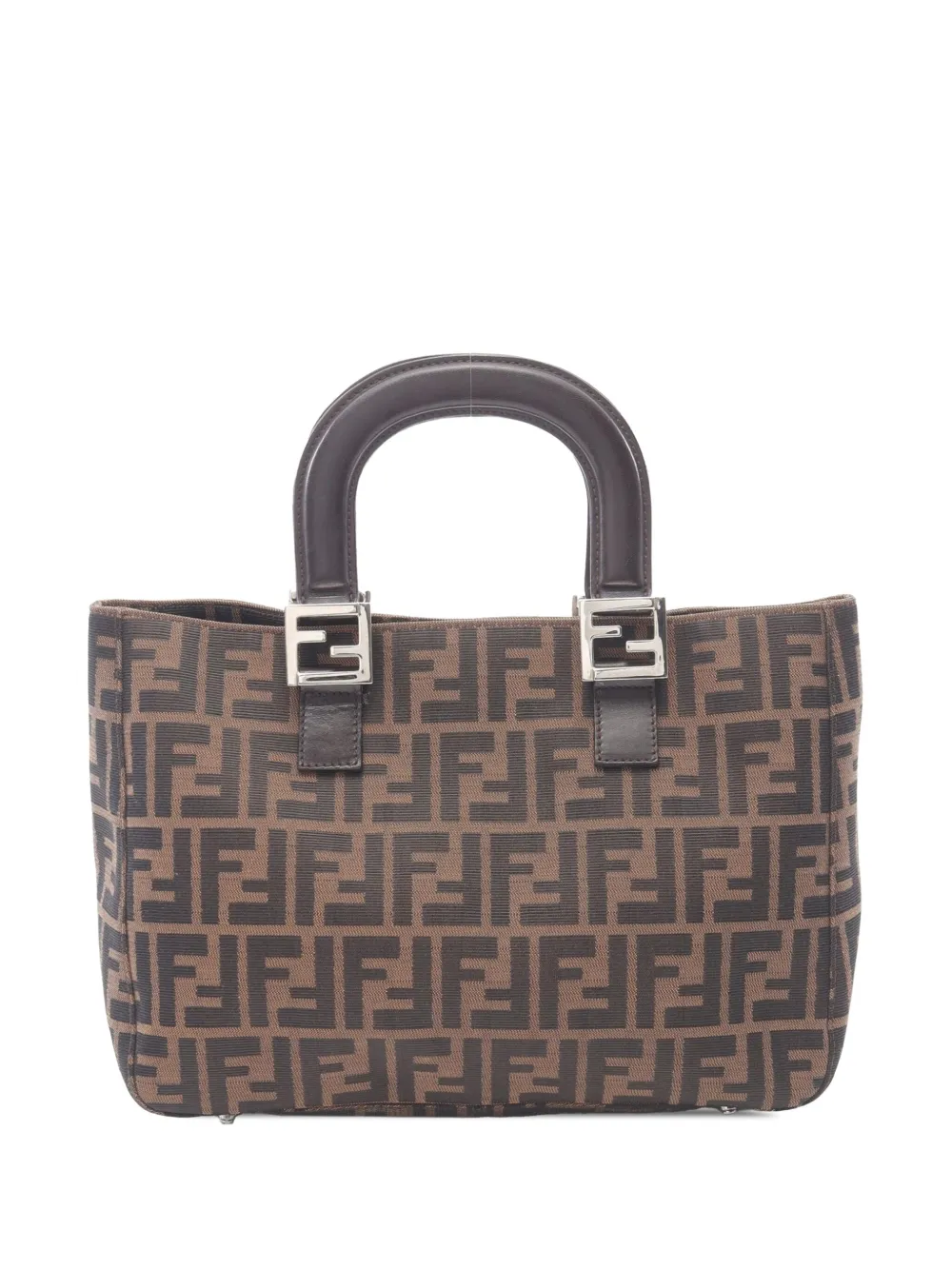 Fendi Pre-Owned 2000-2010 Small Zucca Canvas Twins tote bag - ブラウン Fendi Pre-Owned 2000-2010 Small Zucca Canvas Twins tote bag - ブラウン