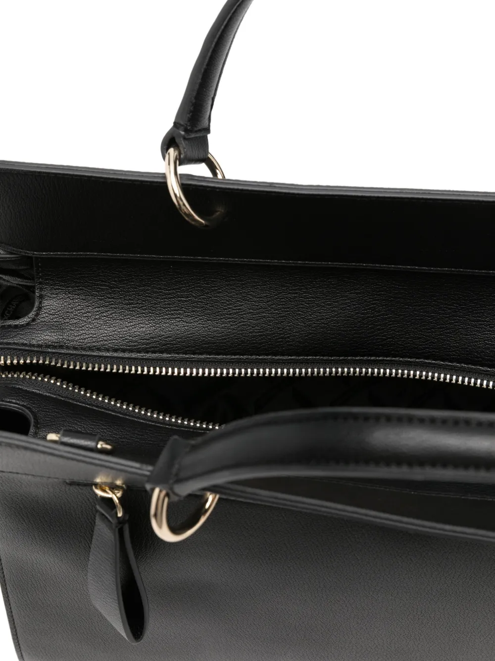 Armani Exchange Zip-fastening Leather Tote Bag In Black