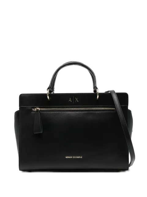 Armani Exchange zip-fastening leather tote bag