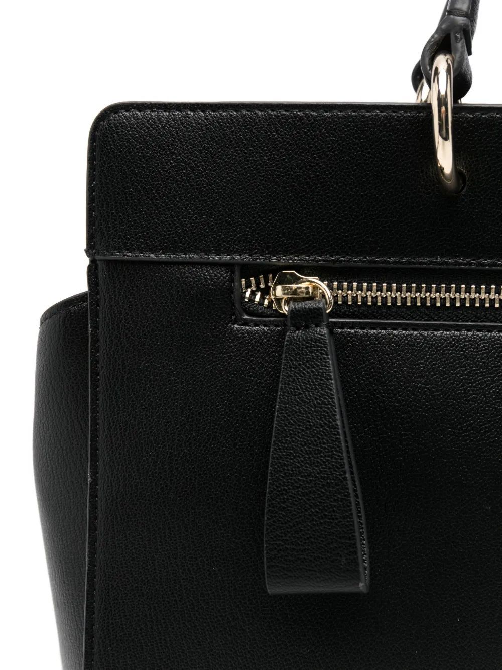 Armani Exchange Zip-fastening Leather Tote Bag In Black