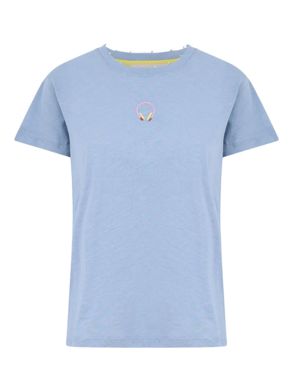 Mira Mikati headphones-embroidered T-shirt | Blue | Image 1