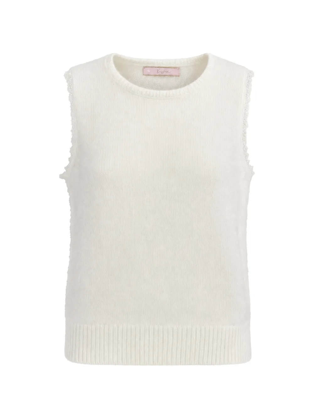 Kristina Ti gilet en maille bordé de dentelle - Blanc Kristina Ti gilet en maille bordé de dentelle - Blanc
