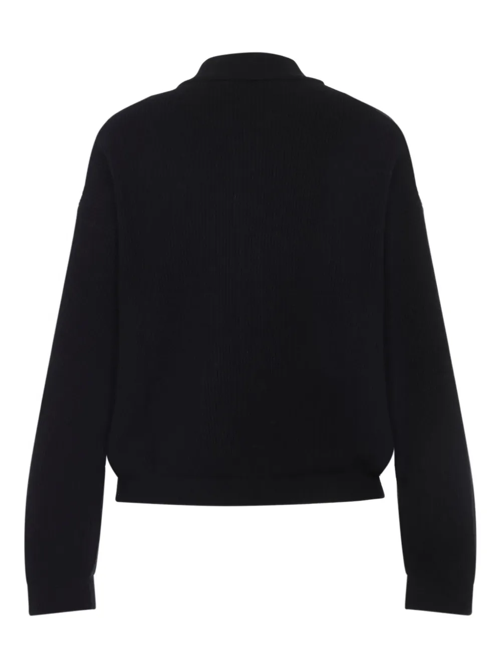 Fabiana Filippi Ribbed Virgin Wool Jacket With Signature Metal Accents In Black