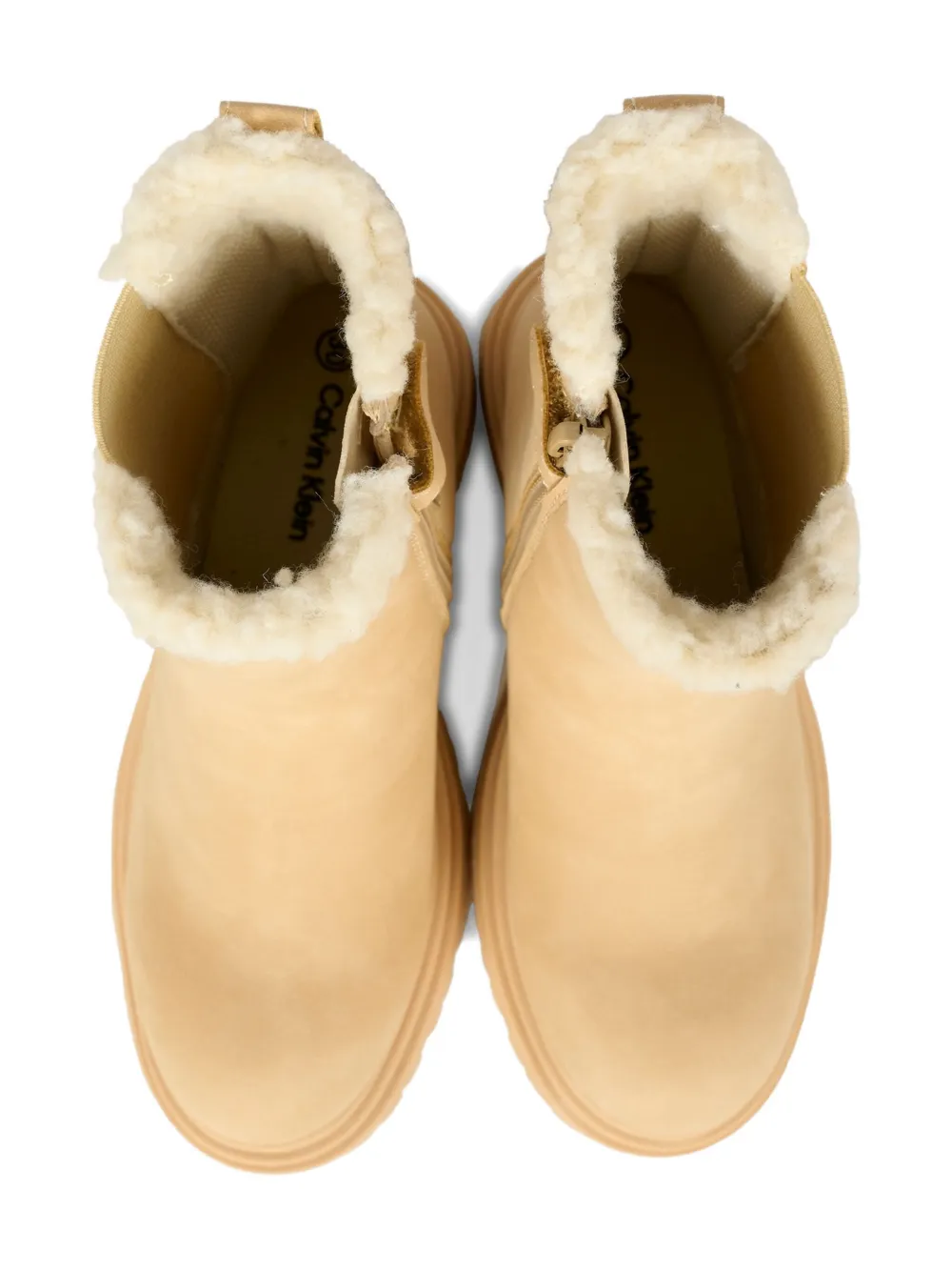 Calvin Klein Kids logo-debossed boots Beige