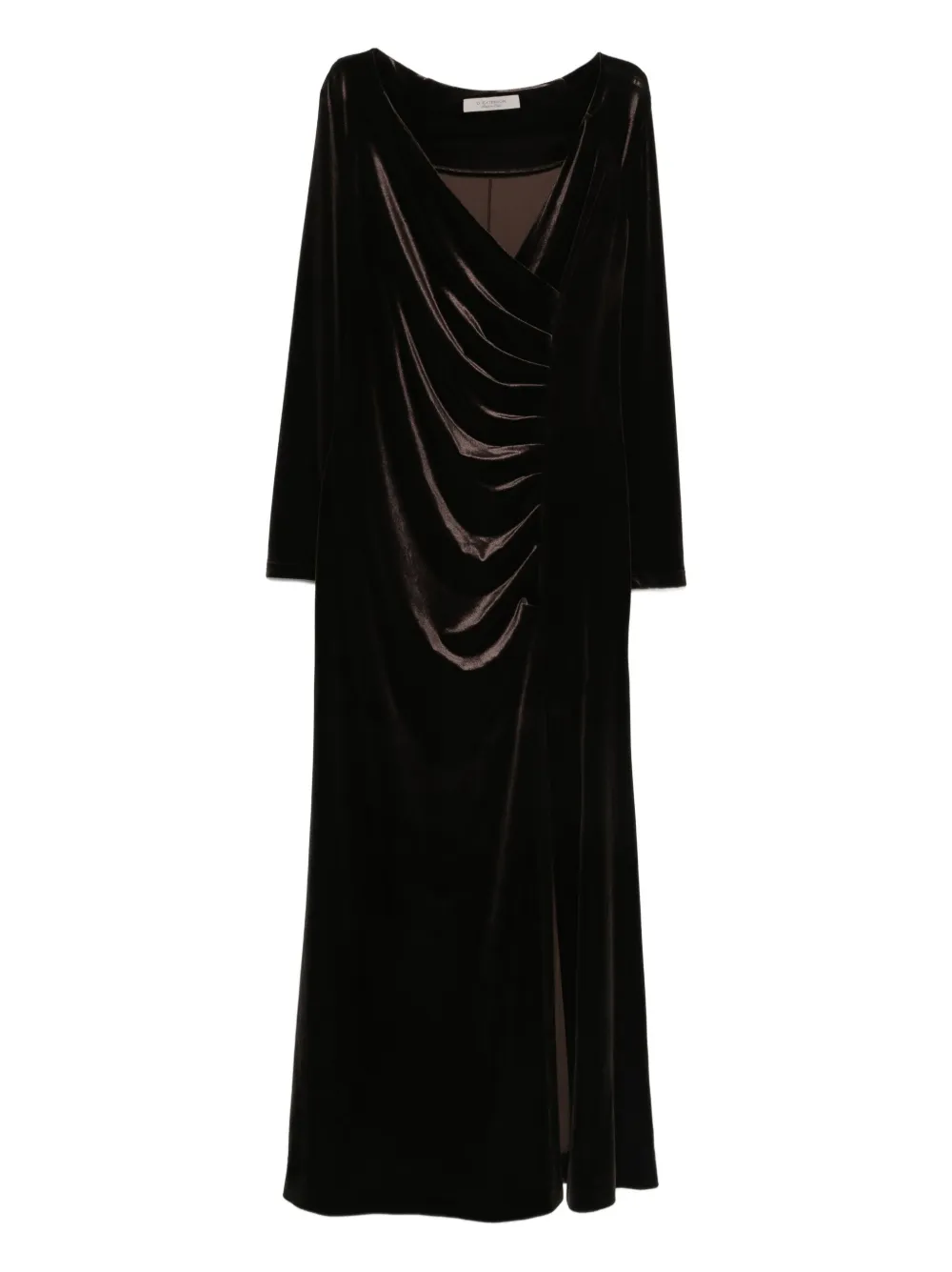 D.Внешнее драпированное платье с длинным рукавом