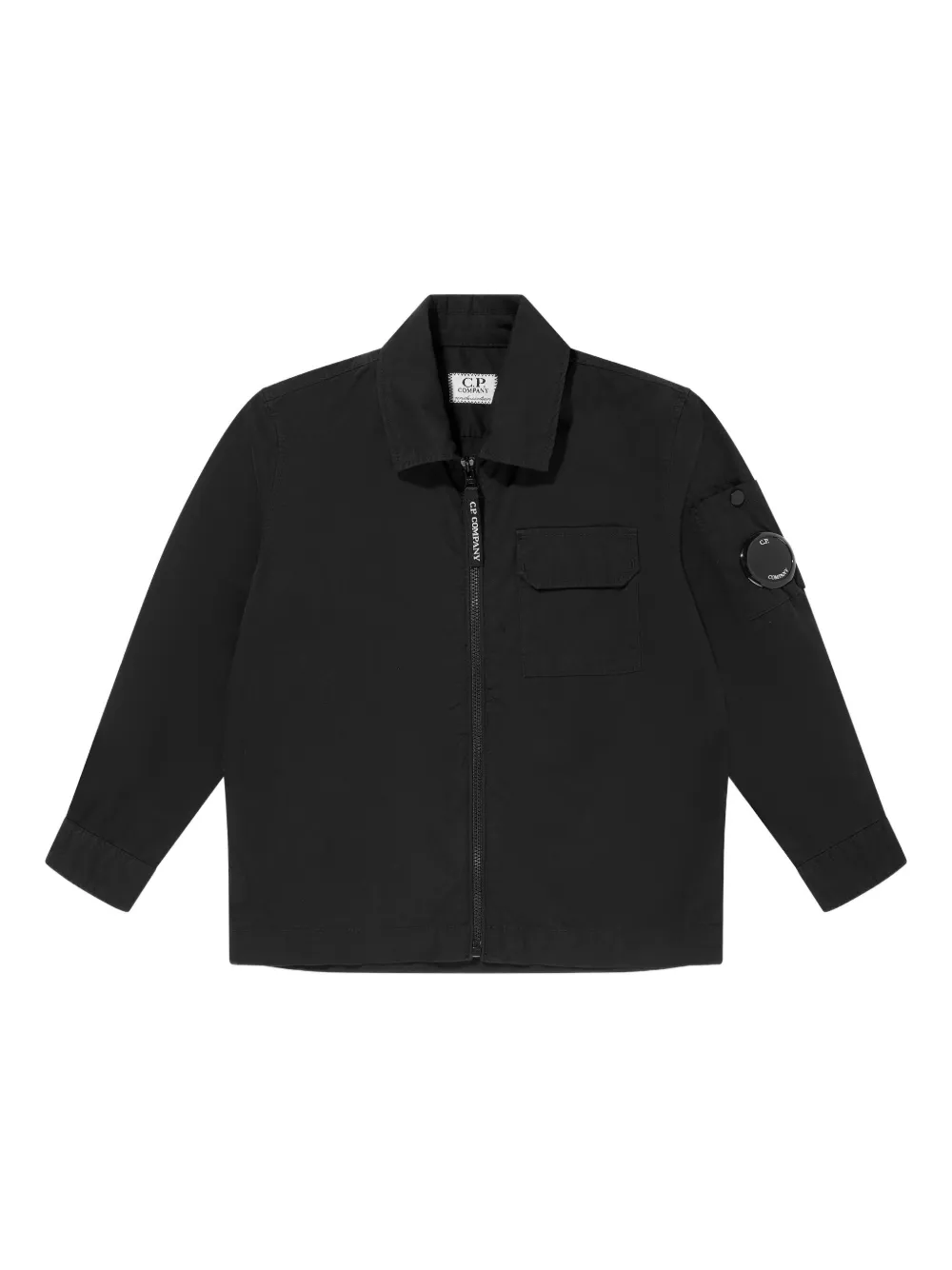 C.P. Company Kids Lens-detail zip-up overshirt | Black | Image 1