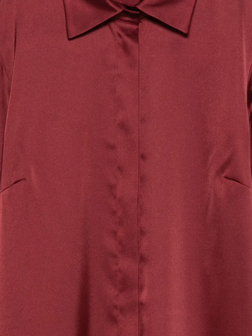 D.Exterior classic-collar satin shirt - Rood