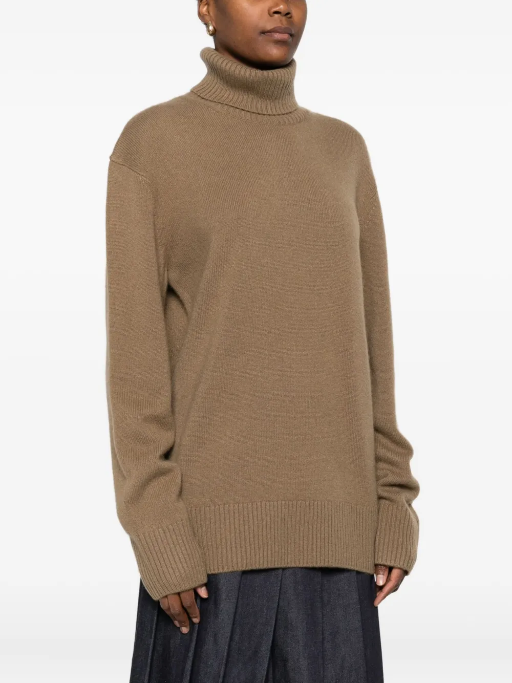 Brunello Cucinelli Roll-neck Sweater In Brown