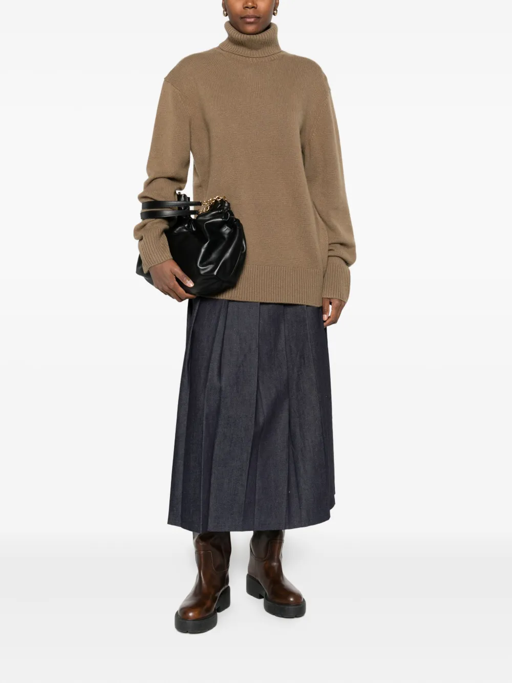 Brunello Cucinelli Roll-neck Sweater In Brown