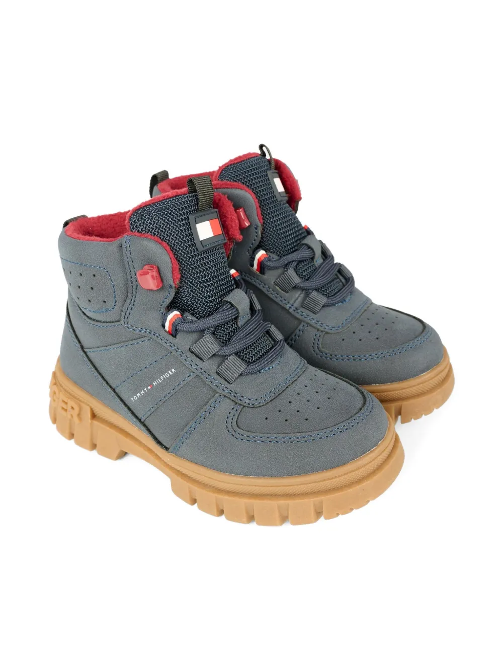 Tommy Hilfiger Junior Logo-motif Boots In Gray
