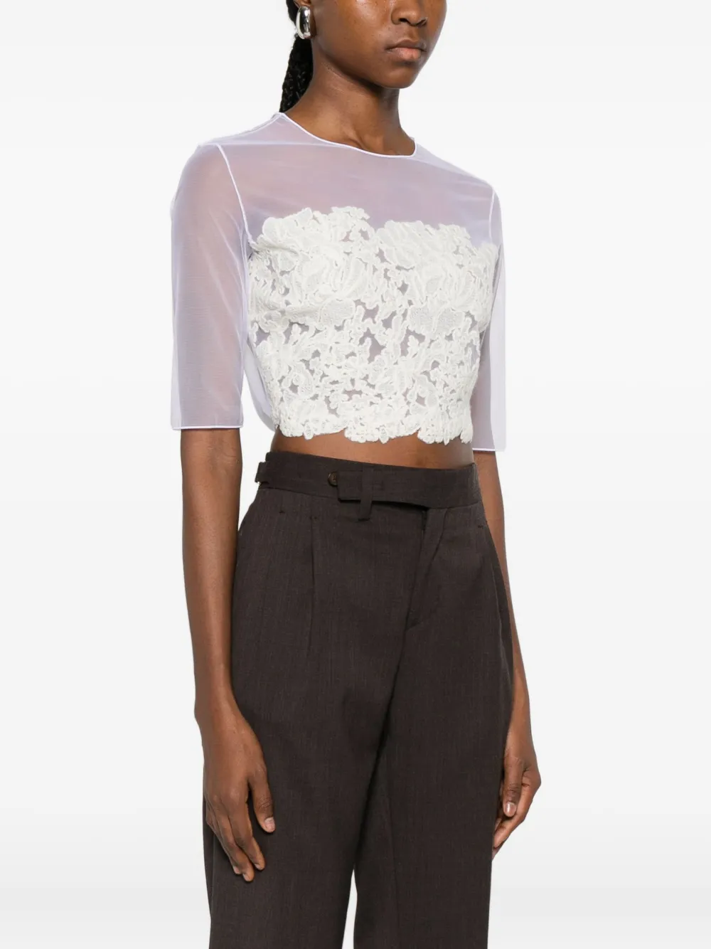 Ermanno Scervino Lace-panel Top In White
