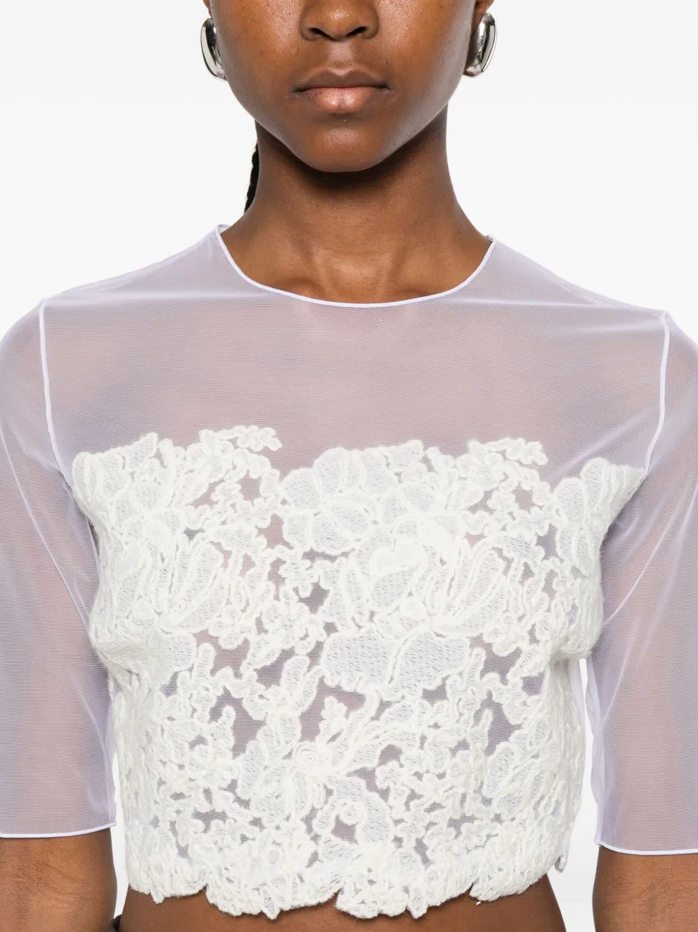 Ermanno Scervino Lace-panel Top In White