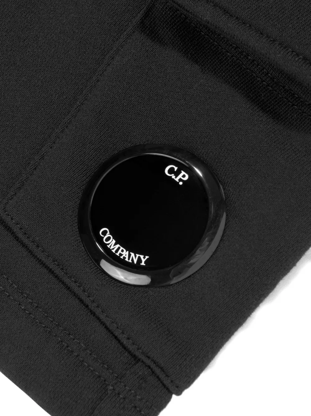 C.p. Company Lens-embellished Track Shorts In Black