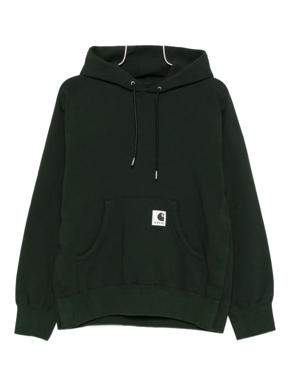 Sacai X Carhartt Wip Pocketed Hoodie In Green